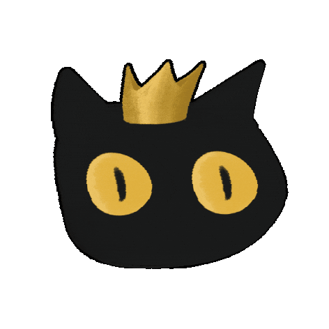 mimicshhans cat yellow gold black cat Sticker