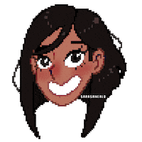 SaraOkyGirl pixel face stars blink Sticker