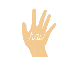helloredapple hello hi wave hand Sticker