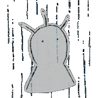 erinleehong sad white animal rain Sticker