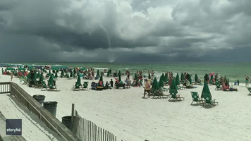 Florida Beachgoers Witness Towering Waterspout