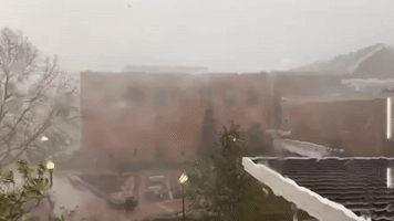 Strong Wind and Rain Bear Down on Mississippi State Campus