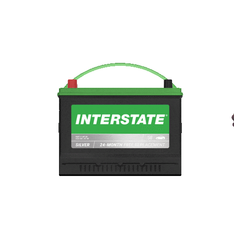 Mascot Pushing Sticker by Interstate Batteries