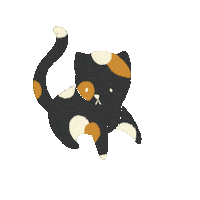 kalimerart cat neko black cat deadline Sticker