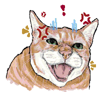 dkpmarts angry grumpy ginger cat the cat house Sticker