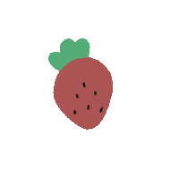 huanyi pink illustration red fruit Sticker