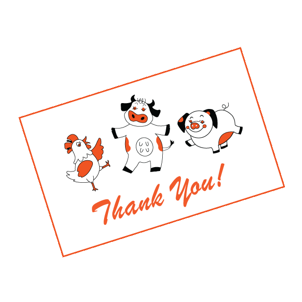 Chicken Thank You Sticker by Bill Miller BarBQ