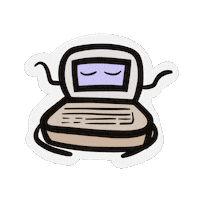 Robot Stretching Sticker by JellaCreative