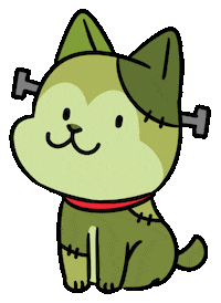 Frankensteins Monster Dog Sticker by Ai and Aiko