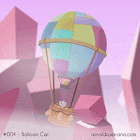Cat Balloon GIF by Ronaldo Serrano