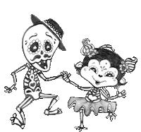 skeletitos dance halloween bailar lets dance Sticker