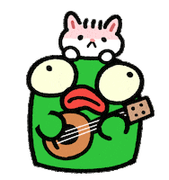iamblobblob happy music cat fun Sticker