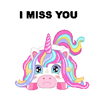 Sad Miss You Sticker by My Girly Unicorn