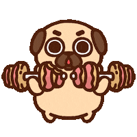 Working Out Sticker by Puglie Pug