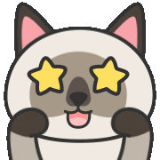 chou2_cat star 興奮 星星 期待 Sticker