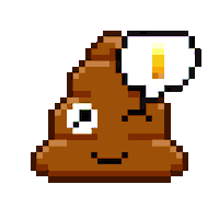 Pixel Shitting Sticker by Poopies.io