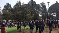Crowds Scatter as Gas Used During Student Demonstration in Pretoria