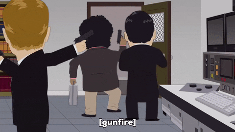 shooting gun fight GIF by South Park 