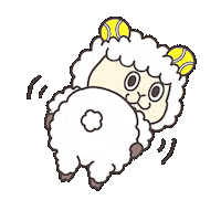 Mupolamb2021 tennis shake sheep hip Sticker