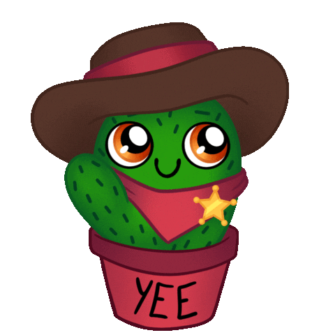 evangelinekingborn kawaii western cactus yeehaw Sticker
