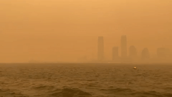 Lower Manhattan Shrouded by Smoke