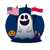 usembassyjkt halloween ghost pumpkin boo Sticker