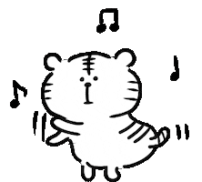 Happy White Tiger Sticker by yoyoyon