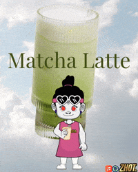 Green Tea Matcha Latte GIF by Zhotcita