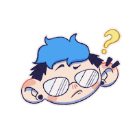 OnlyaStupid confused confusion blue hair puzzled Sticker