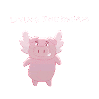Happy Living The Dream Sticker by PositivelyPigasus