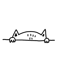 majasbok cat hello illustration black and white GIF