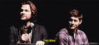aborddelimpala french jensen ackles jared padalecki j2 GIF