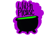 Halloween Witch Please Sticker by Two And Moon Designs