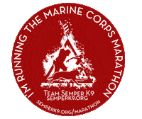 semperk9 marathon runwiththemarines marine corps marathon marinecorpsmarathon Sticker