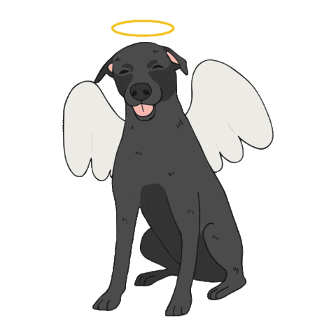 Black Dog Dogs Sticker