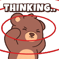 Think Teddy Bear Sticker by BEARISH