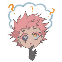 kyumelly pensive questionmark runazephyr Sticker