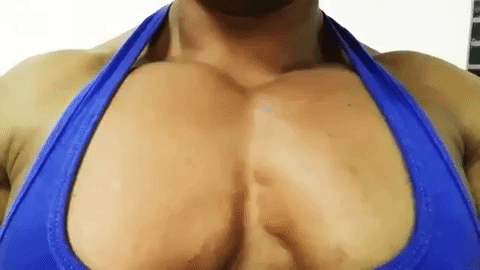 female bodybuilder fbb pec bounce GIF
