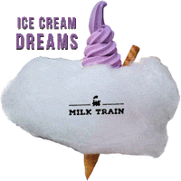 milktraincafe ice cream cloud cotton candy soft serve Sticker