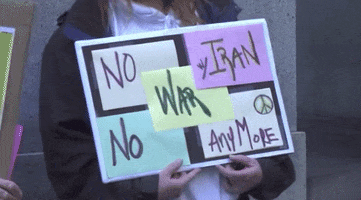 No War With Iran Protests GIF by GIPHY News
