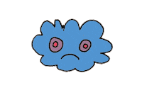 Wild7Studios sad sad face cloudy rainy day Sticker