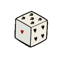 jackjohnbrown heart skull lucky die Sticker