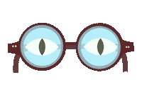 jackjohnbrown eyes glasses blink jackjohnbrown Sticker