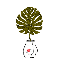 bossdotty booty plants butt leaf Sticker
