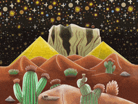 ratelfetal illustration rain lightning desert GIF