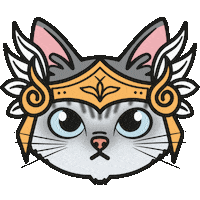 Cat Plumas Sticker by Politopia Ilustraciones