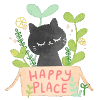 Happy Black Cat Sticker by ameliaharu