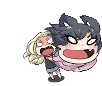 Angry Cat Girl Sticker by Jin