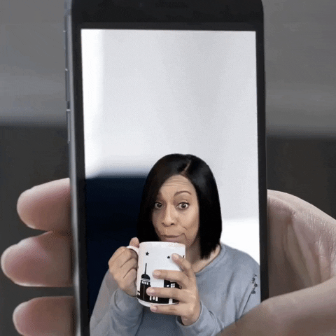 ComedianHollyLogan giphygifmaker tea drama phone GIF