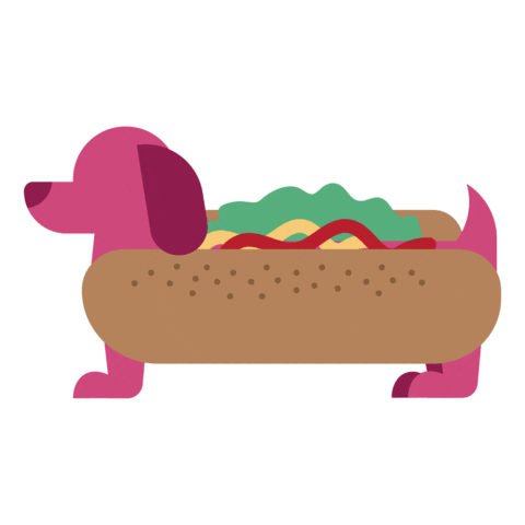 Hot Dog Sticker by Moe's Healthy Pets